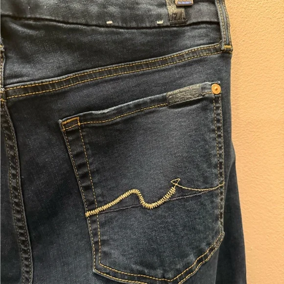 7 For All Mankind Dark Blue Straight Jeans - Picture 6 of 9